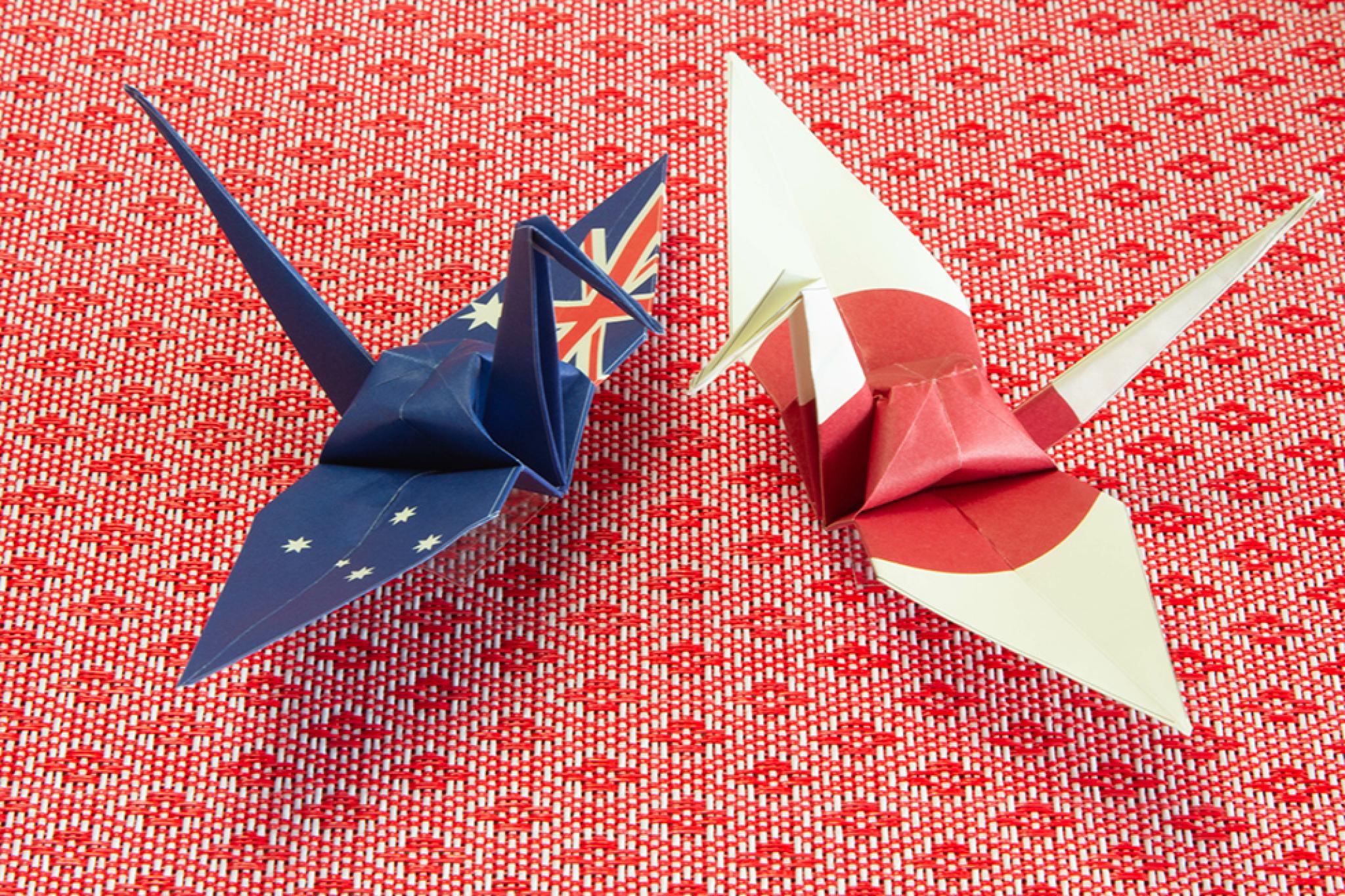 Japan-Australia Origami Crane resized